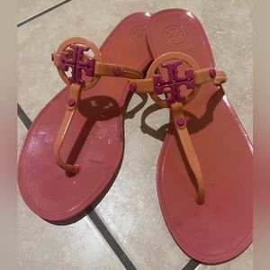 Tory Burch mini miller jelly thong sandal pink size 8